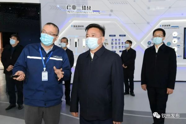 钦州市委书记林冠一行调研suncitygroup太阳新城钦州产业基地生产经营发展情况